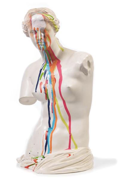 Omar Hassan: Scultura in gesso dipinto cm. 46x23x23 Firma, data e titolo sotto la base: Omar Hassan 2017 Irripetibile 2. Certificato Contini Galleria d'Arte.