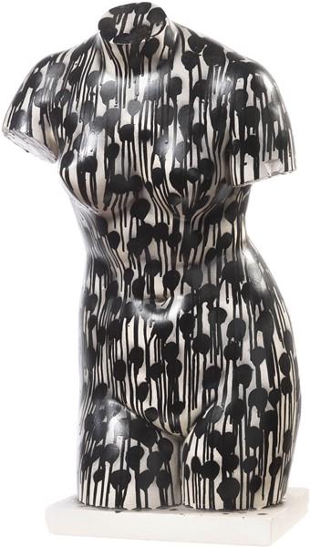 Omar Hassan: Scultura in gesso dipinto cm. 78x46x25 Firma e data sulla base: Omar Hassan 2011. Certificato Contini Galleria d'Arte.