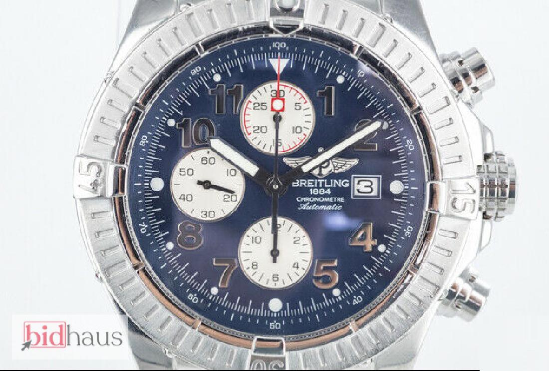 Breitling Super Avenger Chronograph Sport Watch: Brand - Breitling Series Super Avenger Model A13370 Gender Men's Movement Automatic Calibre 7750 Power Reserve 42 hours Case Size 48mm Case Material Stainless Steel Crown Screw Down Case Shape Round C
