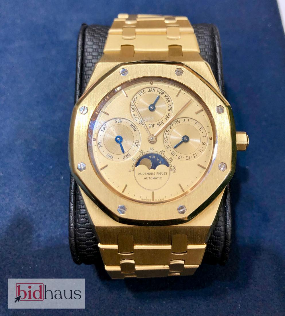 Audemars Piguet Royal Oak Perpetual Calendar Watch: Brand - Audemars Piguet Style: Royal Oak - No. 726 Gender: Men's Manufacturer's Reference #: 25654BA.0.0944BA.01 Serial #: C93650 Gender: Men's Circa: 2000s Case Shape: Round Case Size: 39 mm diameter