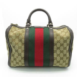 GUCCI SATCHEL: Brand: Gucci Style: Satchel Metal: Canvas Bag Height: 8.66 Bag Depth: 6.29 Bag Length: 12.20 All Bidhaus items come with an Authenticity Guarantee. Unless specified above, item does not come with box,