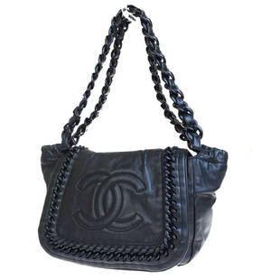 Chanel Shoulder Bag: Brand:Chanel Size:Medium Color:Black Style:Shoulder Bag Strap Drop:7.1 Depth:4.3Height:7.1 Material:Leather,Plastic Width:11.8 All Bidhaus items come with a 100% money back authenticity guarantee. Bag