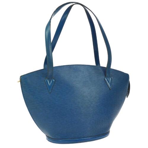 LOUIS VUITTON SAINT JACQUES SHOPPER: Brand: Louis Vuitton Style: Shopper Material: Epi Leather, Leather Color: Blue Size: Medium Width: Height: 11.8 Depth: Country of Origin: Comes With: