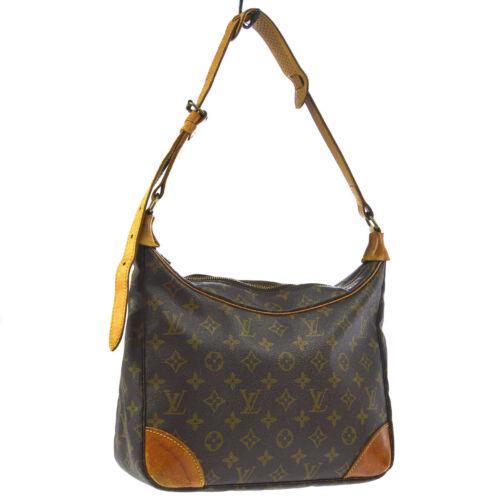 LOUIS VUITTON BOULOGNE 30 SHOULDER BAG: Brand: Louis Vuitton Style: Shoulder Bag Material: Monogram Canvas, Leather Color: Browns Size: Medium Width: 11.8 Height: 7.1 Depth: 3.5 Country of Origin: France Comes With: