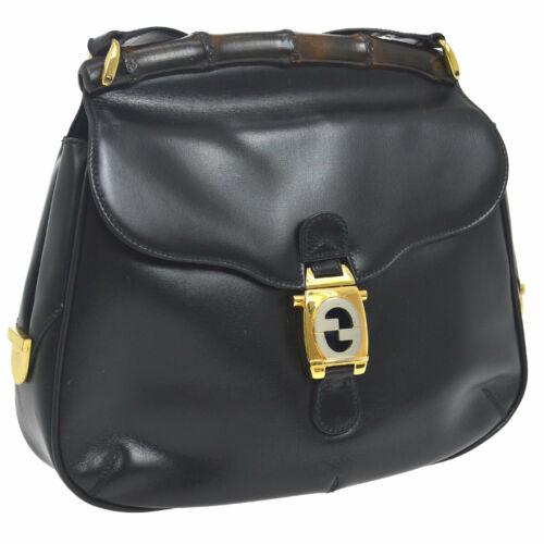 Gucci Bamboo Line Shoulder Bag: Brand: GUCCI Style: Shoulder Bag Material: Leather Color: Black Size: Medium Width: 12 Height: 10.6 Depth: 2.4 Country of Origin: Italy Comes With: All Bidhaus items come with a 100% money