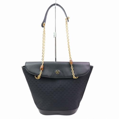 Gucci Shoulder Bag: Brand: Vintage Gucci Style: Shoulder Bag Material: Canvas Color: Black Size: Width: 14.1 inch(approx) /36 cm(approx) Height: 10.6 inch(approx) /27 cm(approx) Depth: 4.33 inch(approx) /11 cm(approx)
