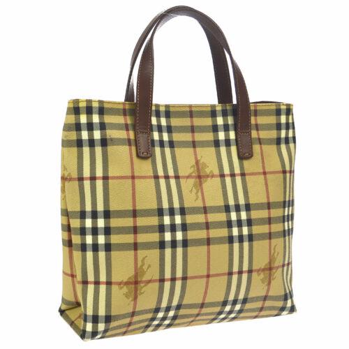 Burberry Tote Bag: Brand: Burberry Style: Hand Bag Material: PVC, Leather Color: Beige, Brown, etc Size: Medium Width: 11 Height: 10.4 Depth: 3.9 Country of Origin: Italy Comes With: All Bidhaus items come with a 100% m