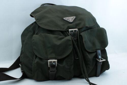 PRADA Backpack Knapsack: Brand: PRADA Style: Backpack Material: Nylon Color: Khaki Size: W30 x H32 x D13cm(Approx) Width: Height: Depth: Country of Origin: Comes With: All Bidhaus items come with a 100% money-back authen