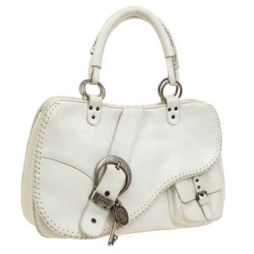Christian Dior Hand Bag: Brand: Christian Dior Style: Hand Bag Material: Leather Color: White Size: Medium Width: 15.7 Height: 10.2 Depth: 4.7 Country of Origin: Italy Comes With: All Bidhaus items come with a 100% money-bac