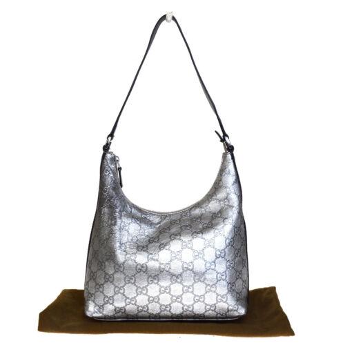 Gucci Guccissima Bag: Brand: Gucci Style: Shoulder bag Material: Leather Color: Silver Size: Width: Height: Depth: Strap Drop: Country of Origin: Italy Comes With: All Bidhaus items come with a
