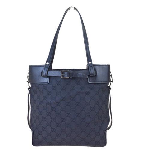 Gucci Shoulder Bag: Brand: Gucci Style: Shoulder Bag Material: Canvas, Leather Color: Black Size: Medium Width: 9.4 Height: 10.2 Depth: 3.5 Strap Drop: 7.5 Country of Origin: Comes With: All Bidha