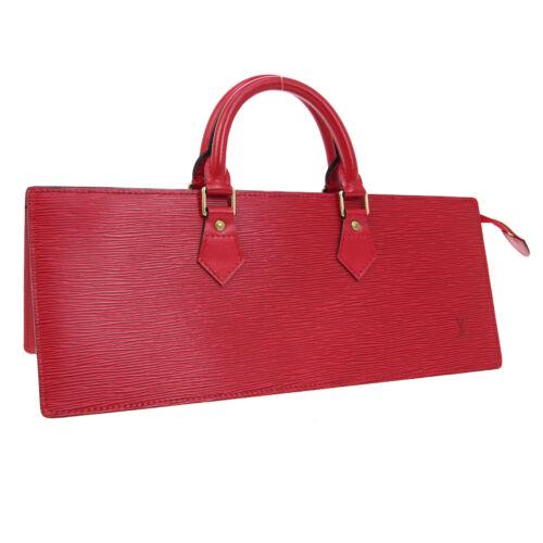 LOUIS VUITTON SAC TRIANGLE bag: Brand: Louis Vuitton Style: Hand Bag Material: Epi Leather, Leather Color: Red Size: Medium Width: 15.7 Height: 5.9 Depth: 5.9 Country of Origin: France Comes With: All Bidhaus items come with a 100% 