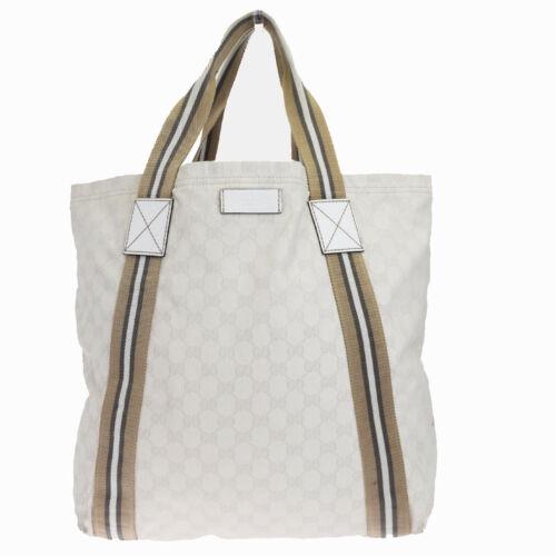 Gucci shoulder: Brand: Gucci Style: Shoulder Bag Material: Canvas Leather Color: Ivory Size: Width: 13 Height: 13.8 Depth: 5.1 Country of Origin: Large Comes With: All Bidhaus items come with a 100% money-back authen