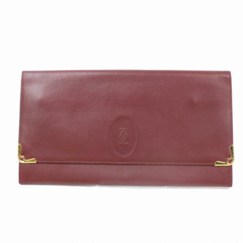 Cartier Clutch: Brand: Cartier Style: Clutch Material: Leather Color: Bordeaux Size: Width: 10.6 inch(approx) /27 cm(approx) Height: 5.90 inch(approx) /15 cm(approx) Depth: 0.39 inch(approx) /1 cm(approx) Country of 