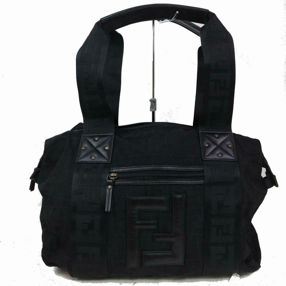 Fendi shoulder Bag: Brand: Fendi Style: Material: Nylon Color: Black Size: Width: 19.6 inch(approx) /50 cm(approx) Height: 11.8 inch(approx) /30 cm(approx) Depth: 6.29 inch(approx) /16 cm(approx) Country of Origin: Comes