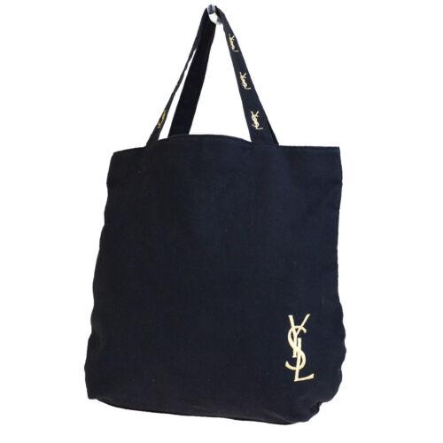 YVESINTURENT YSLShoulder Tote: Brand: YVES SAINT LAURENT Style: Shoulder Bag Material: Canvas Color: Black Size: Width: 9.8 Height: 12.6 Depth: 4.7 Country of Origin: Medium Comes With: All Bidhaus items come with a 100% money-back