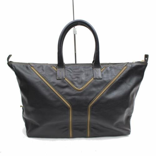 Authentic Yves Saint Laurent Hand Bag: Brand: Yves Saint Laurent Style: Tote Bag Material: Leather Color: Black Size: Width: 21.6 inch(approx) /55 cm(approx) Height: 12.2 inch(approx) /31 cm(approx) Depth: 5.90 inch(approx) /15 cm(approx) 