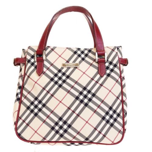 Authentic BURBERRY Shoulder Tote Bag: Brand: Burberrys Style: Hand Bag Material: Canvas,Leather Color: Beige Size: Small Width: 8.7 Height: 7.9 Depth: 3.9 Country of Origin: Comes With: All Bidhaus items come with a 100% money-back authen