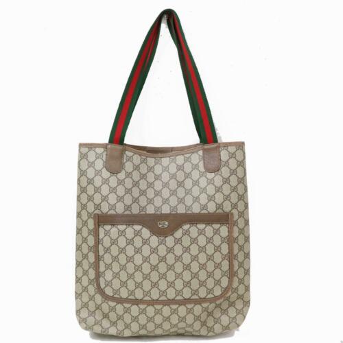 Authenticentic Gucci Tote Bag: Brand: Gucci Style: Material: PVC Color: Browns Size: Width: 11.8 inch(approx) /30 cm(approx) Height: 14.9 inch(approx) /38 cm(approx) Depth: 3.54 inch(approx) /9 cm(approx) Country of Origin: Comes W
