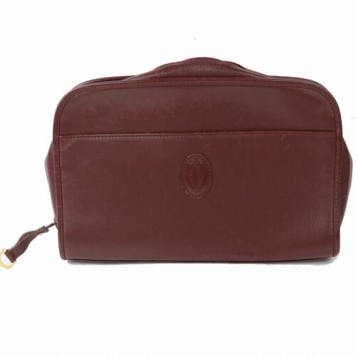 Authenticentic Cartier Clutch: Brand: Cartier Style: Clutch Material: Leather Color: Bordeaux Size: Width: 9.84 inch(approx) /25 cm(approx) Height: 6.69 inch(approx) /17 cm(approx) Depth: 2.75 inch(approx) /7 cm(approx) Country of 