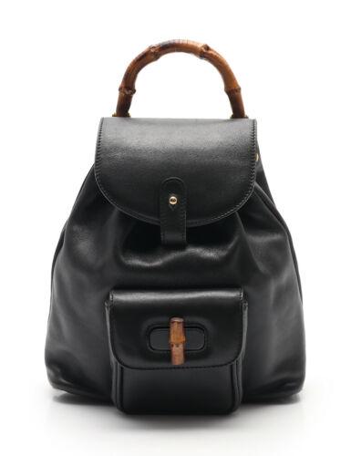 Authentic Gucci Bamboo Backpack: Brand: GUCCI Style: Backpacks Material: Color: black Size: Width: Height: 9.25" (23.5cm) Depth: 2.95" (7.5cm) Strap Drop: 8.46" (21.5cm) Country of Origin: Comes With: All Bidhaus item