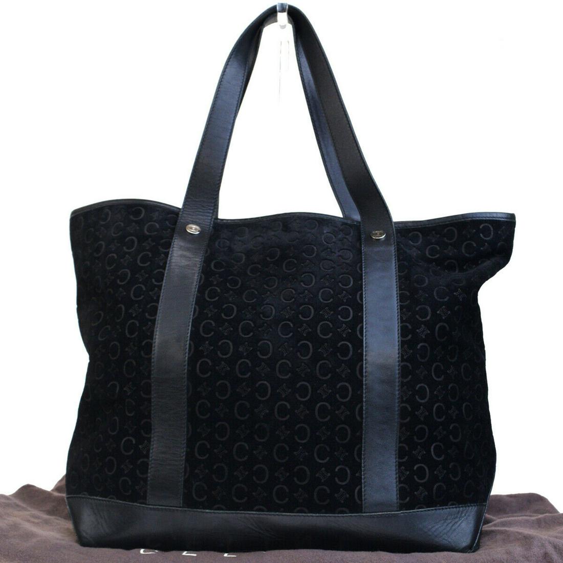 Authentic Celine Suede Skin Leather Shoulder Bag: Brand: Celine Style: Shoulder Bag Material: Suede Skin Leather Color: Black Size: Medium Size (Inches): W 12.2 x H 11.8 x D 4.3"(approx.) Strap Drop: 7.9 Country of Origin: Italy Comes With: All Bidha