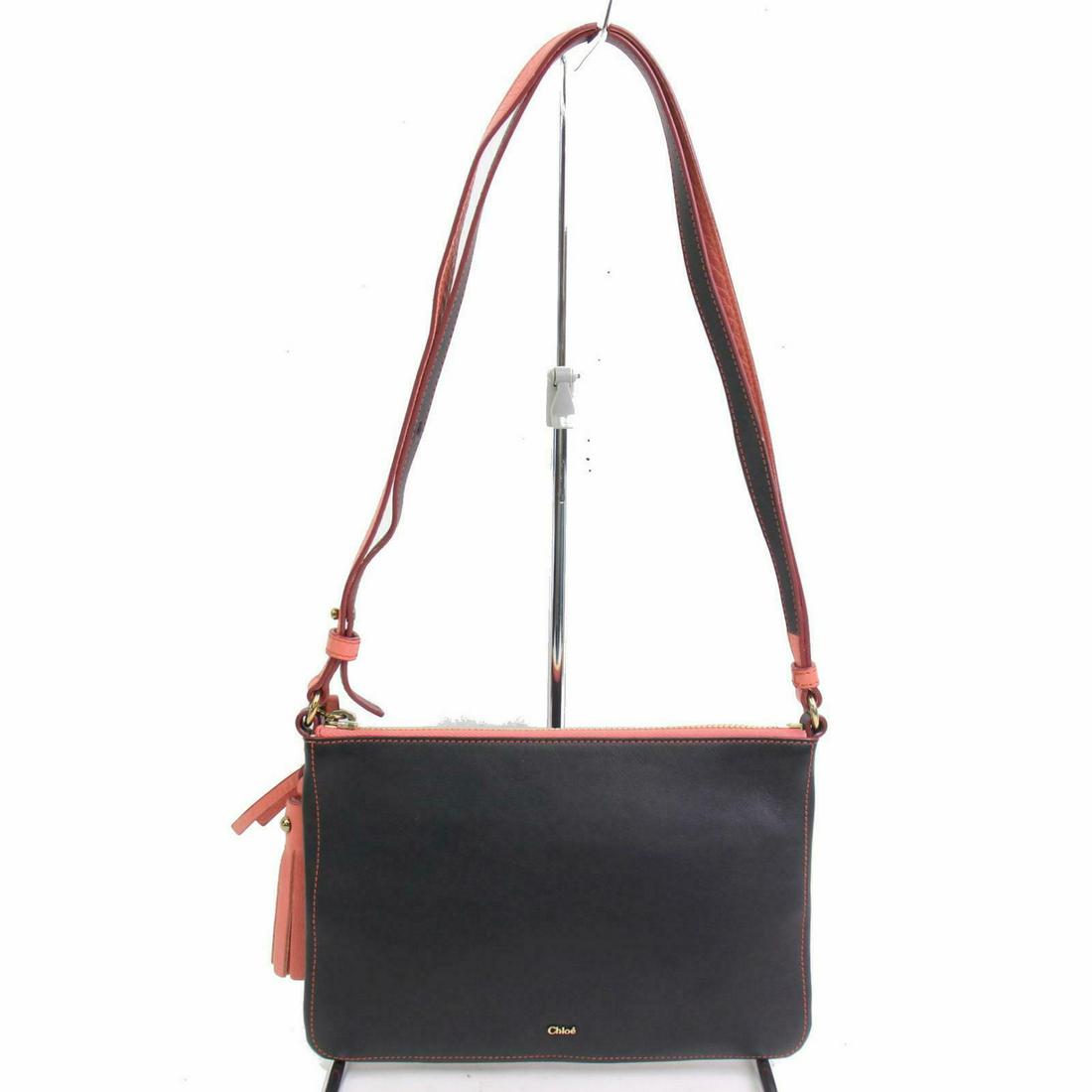 Authentic Chloe Leather Shoulder Bag: Brand: Chloe Style: Shoulder Bag Material: Leather Color: Black Size: Height: 5.11 inch(approx) /13 cm(approx) Depth: 0 inch(approx) / cm(approx) Width: 8.26 inch(approx) /21 cm(approx) Comes With: Al