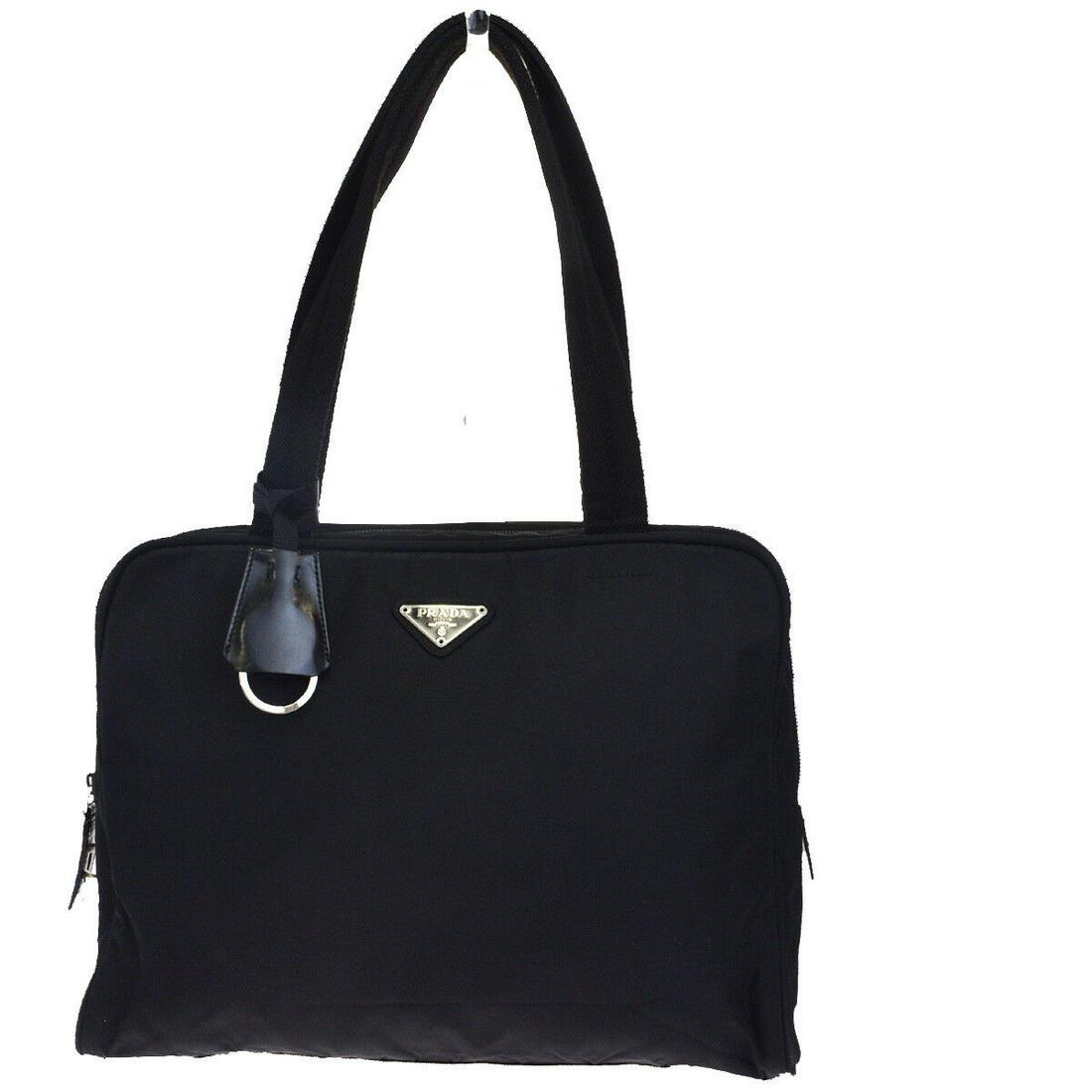 Authentic Prada Shoulder Bag: Brand: PRADA Style: Shoulder Bag Material: Leather Nylon Color: Size: W 12.6 x H 9.8 x D 4.3 "(approx.) All Bidhaus items come with a 100% money-back authenticity guarantee. Please refer to images car