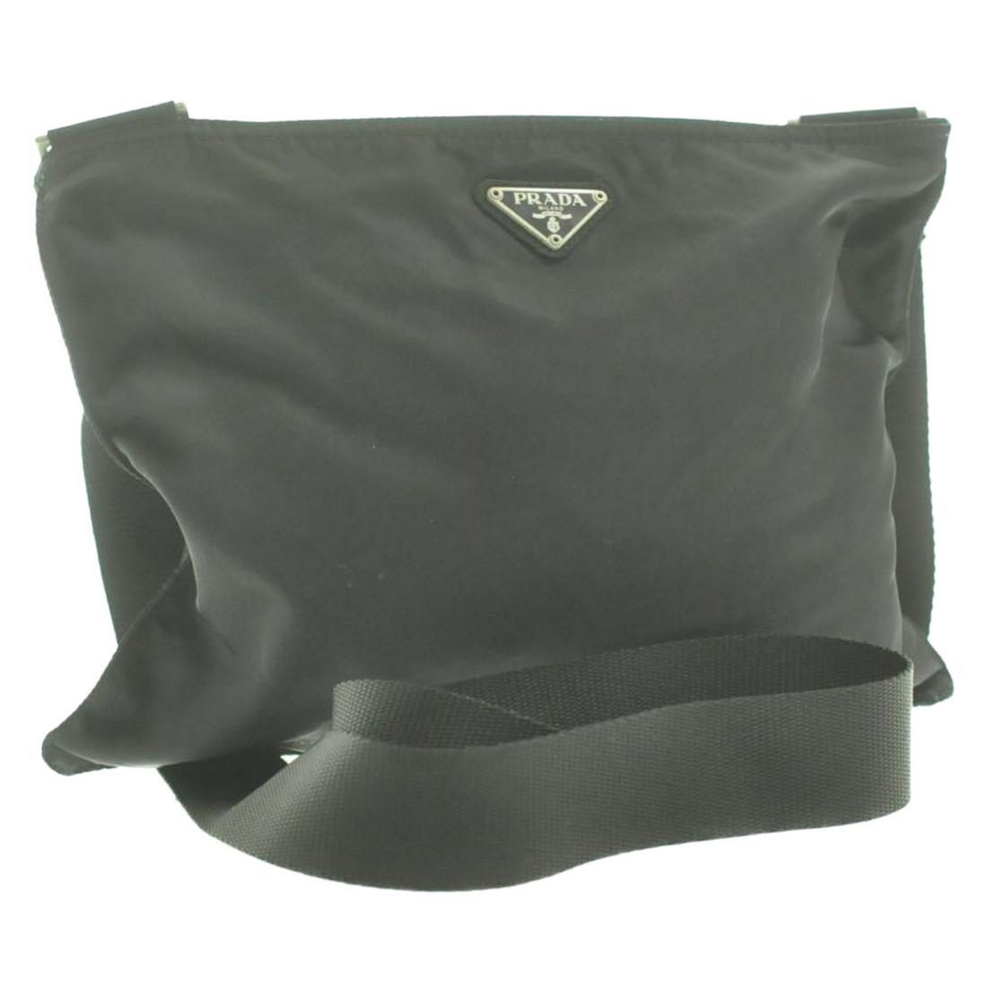 PRADA Nylon Shoulder Bag: Brand: PRADA Style: Shoulder Bag Material: Nylon Color: Black Size (Inches): W12.2 x H10.23 x D1.57 / Shoulder Drop 13.77-25.19"(Approx) Exterior Condition: Nylon : minor lose shape, rubbing, dirt Sho