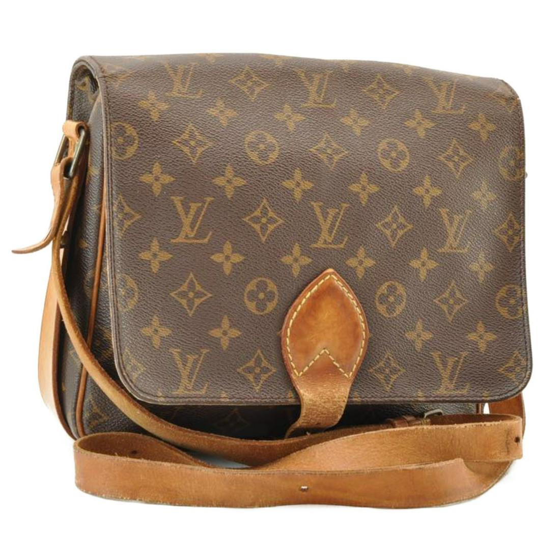 Authentic LOUIS VUITTON Monogram Cartouchiere GM: Brand: LOUIS VUITTON Material: Monogram Canvas Style: Shoulder Bag Color: Monogram Size(inch): W9.8 x H8 x D3â€³ / Shoulder Strap Length 27.5-44.5â€³(Approx) Country of Origin: France Accessor