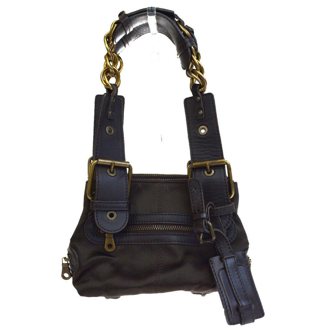 Authentic CHLOE Leather Shoulder Bag: Brand: CHLOE Material: Leather Style: Shoulder Bag Color: Brown Size(inch): W 6.7 x H 5.1 x D 4.7 "(approx.) Country of Origin: Italy Come with: Name bag All Bidhaus items come with a 100% money-back 