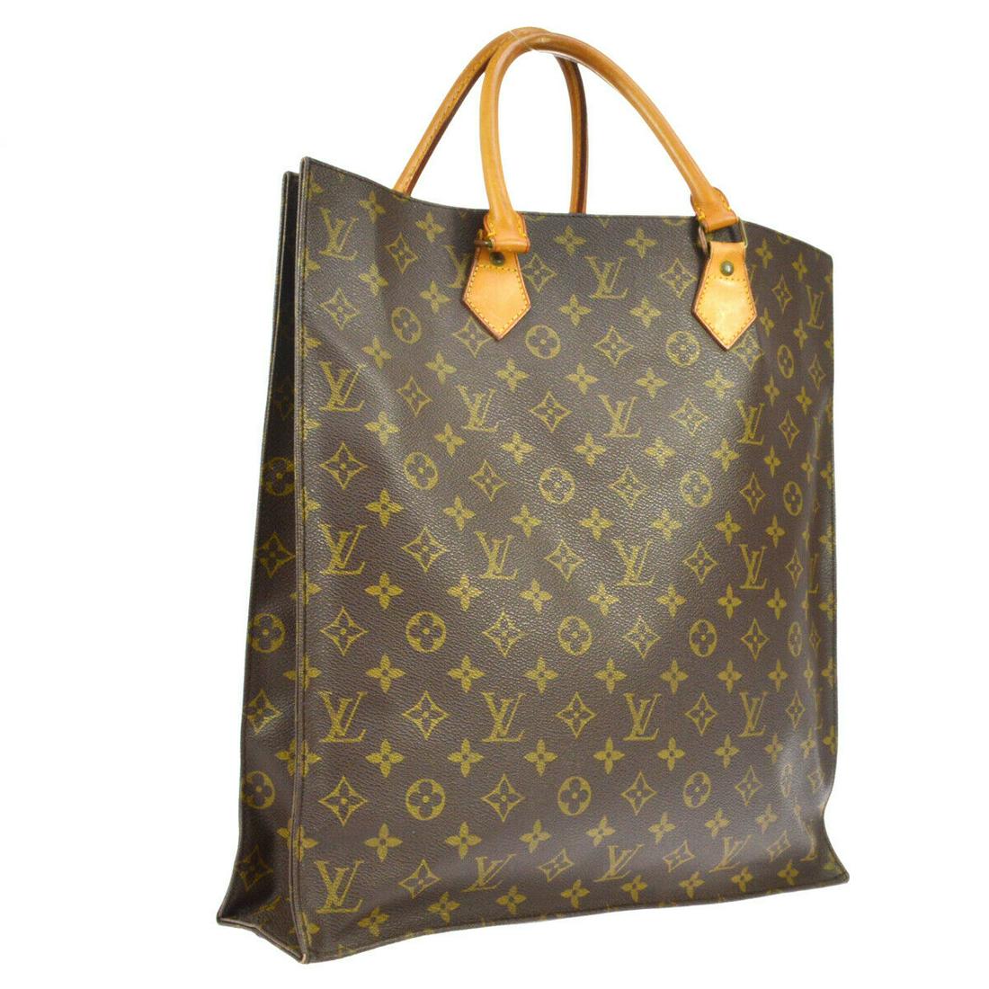 Authentic LOUIS VUITTON Sac Tote: Brand: LOUIS VUITTON Material: Monogram Canvas, Leather Style: Tote Color: Brown Size(inch): W14.2 x H15.0 x D3.5 " Country of Origin: France Come with: - All Bidhaus items come with a 100% money-back