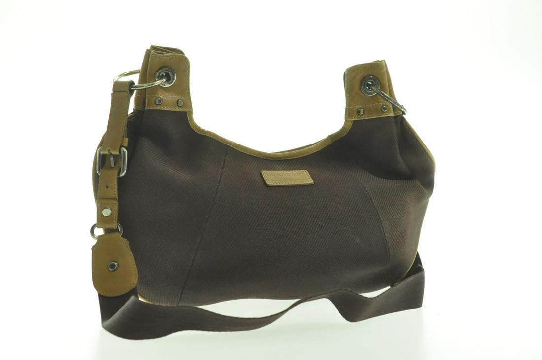 Authentic BURBERRY Canvas Shoulder Bag: Brand: BURBERRY Material: Canvas Style: Shoulder Bag Color: Brown Size(inch): W13.38 x H7.87 x D1.57â€³ / Shoulder Drop 22.44â€³(Approx) Country of Origin: Italy Accessory: There is no item bo