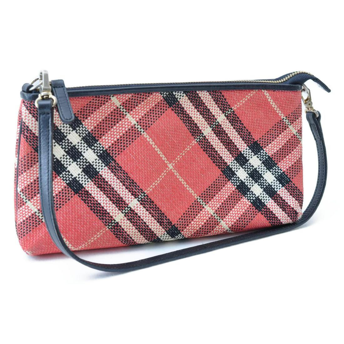 Authentic BURBERRY Blue Label Nova Check Shoulder Bag: Brand: BURBERRY Material: Canvas Style: Shoulder Bag Color: Pink Size(inch): W9.84 x H5.11 x D1.57inch / Shoulder Drop 8.66inch(Approx) Country of Origin: Japan Accessory: There is no item box and dus