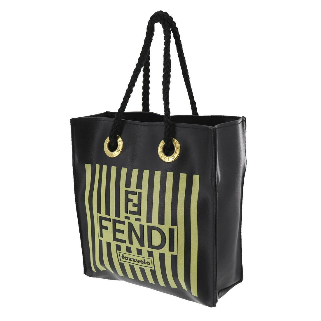 Authentic FENDI Fazzuolo Logos Mini Pouch Hand Bag: Brand: Fendi Material: Leather Style: Pouch Color: Black Size(Inch): H 5.5 x D 1.9 x L 5.1 Handle : 8.6 Country of Origin: Unknown Come with: - All Bidhaus items come with a 100% money-back authentici