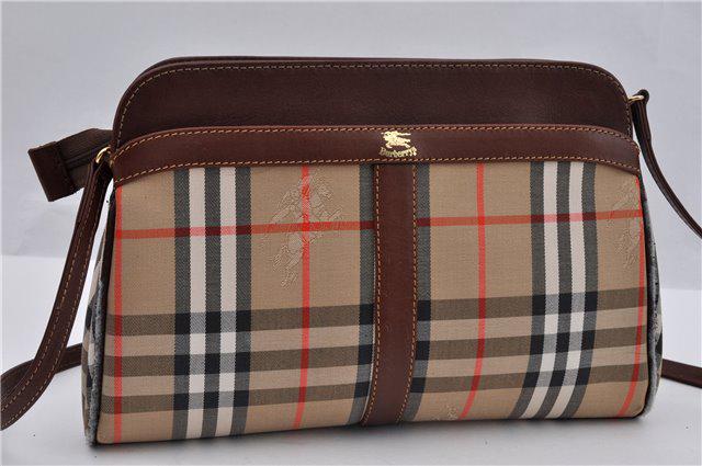 Authentic BURBERRYs Nova Check Pattern 2 Way Shoulder: Brand: BURBERRYs Material: Canvas Style: Shoulder Bag Color: Beige Size(inch): W11.2 x H7.5 x D1.6"/ Strap Drop 19.7"(Approx) Country of Origin: England Accessory: There is no ItemBox and DustBag.We w