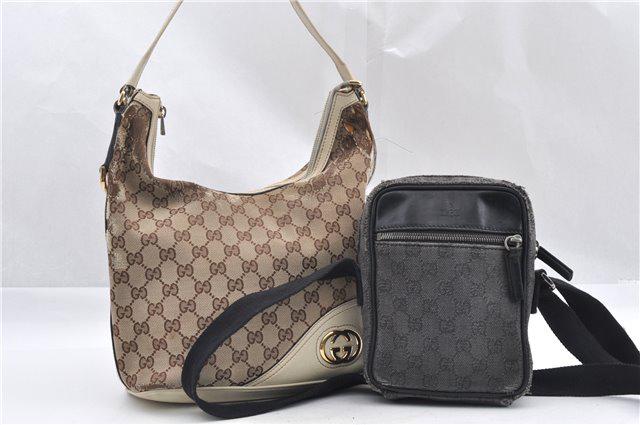 Authentic GUCCI Shoulder Tote Bag GG Canvas Leather: Brand: GUCCI Material: - Style: - Color: - Size(inch): - Country of Origin: - Accessory: There is no ItemBox and DustBag.We will send only in photo. All Bidhaus items come with a 100% money-back Authe