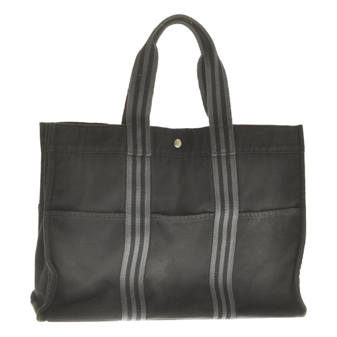 Authentic HERMES Fourre Tout GM Tote Bag: Brand: HERMES Material: 100% Cotton Style: Tote Bag Color: Black Size(inch): W18.5 x H13.38 x D5.9inch(Approx) Country of Origin: France Accessory: There is no item box and dust bag. We will send only