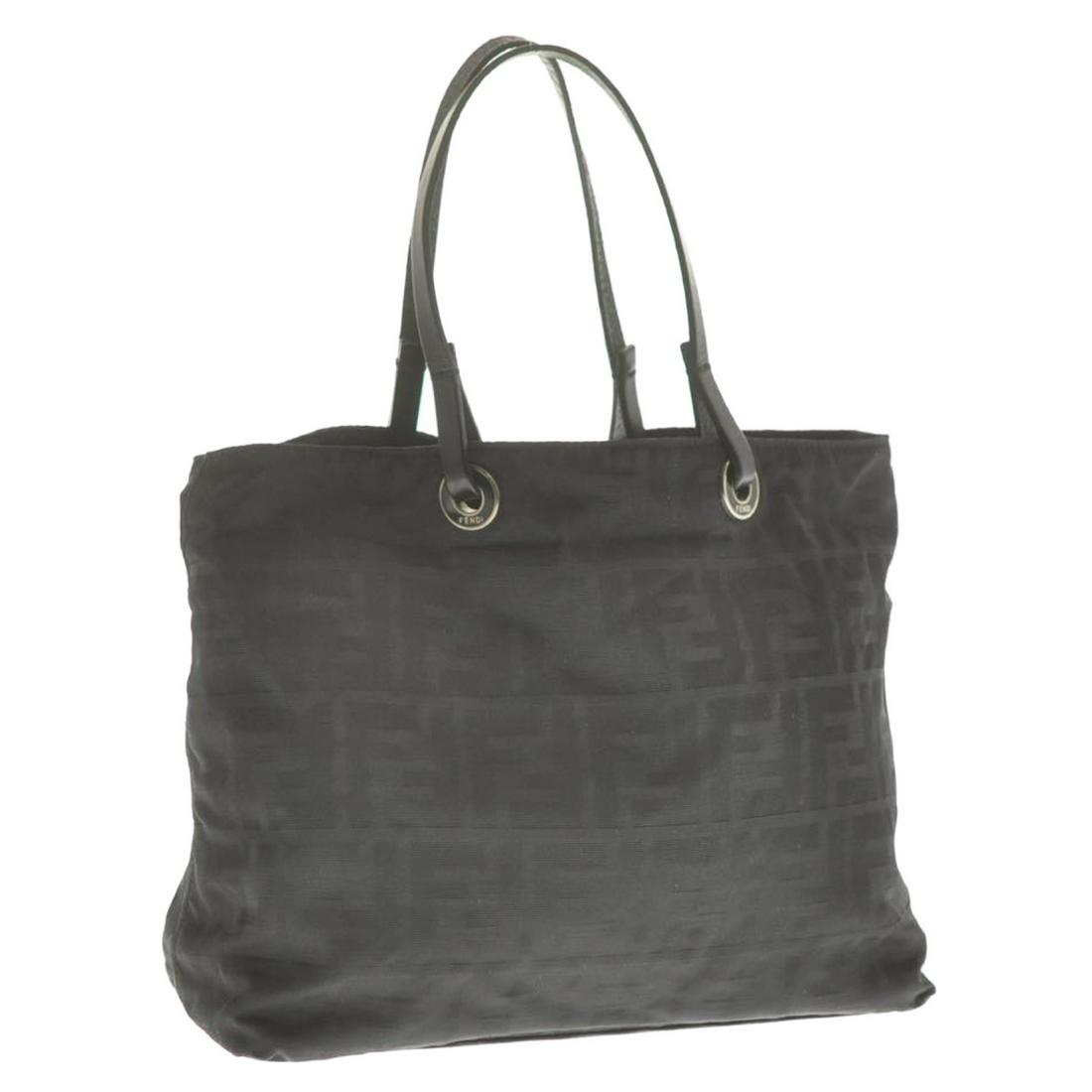 Authentic FENDI Zucca Nylon Hand Bag: Brand: FENDI Material: Nylon Style: Hand Bag Color: Black Size(inch): W10.23 x H8.26 x D3.93inch(Approx) Country of Origin: Italy Accessory: There is no item box and dust bag. We will send only the it