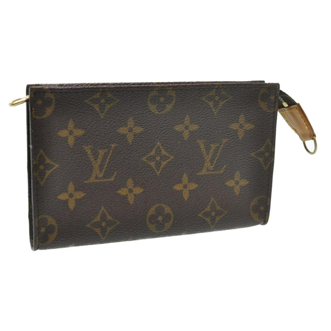 Authentic Louis Vuitton Monogram Bucket Pm Pouch: Brand: Louis Vuitton Style: Pouch Material: Monogram Canvas Color: Monogram Size (Inches): W6.69 X H4.13 X D0.59Inch(Approx) Exterior Condition: Monogram Canvas : Rubbing Edge : Rubbing Tag : Sun Burn