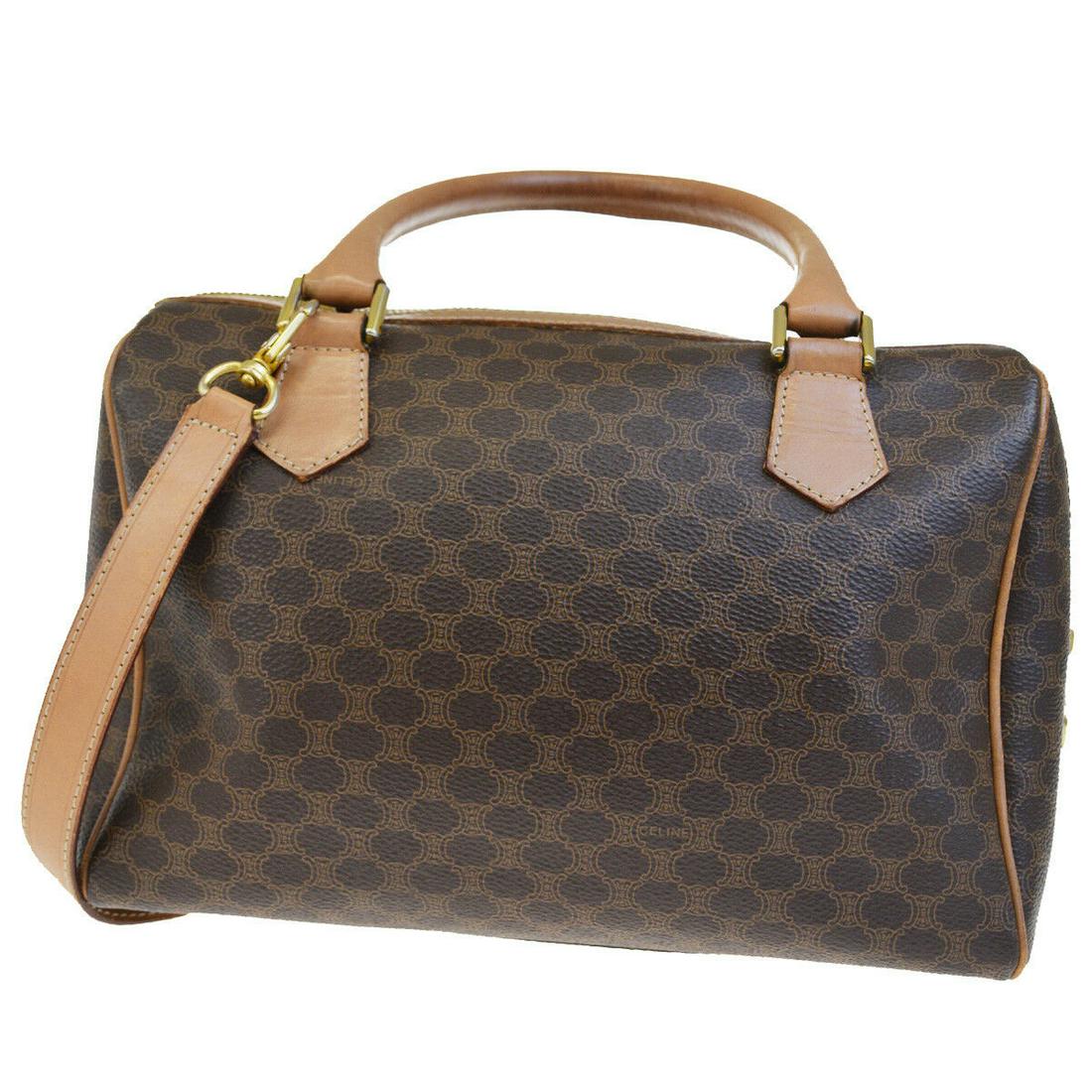 Authentic CELINE PVC Leather Shoulder Hand Bag: Brand: CELINE Material: PVC Leather Style: Shoulder Hand Bag Color: Brown Size(inch): W 10.2 x H 7.1 x D 5.5 "(approx.) Country of Origin: Italy Come with: Shoulder strap All Bidhaus items come with a