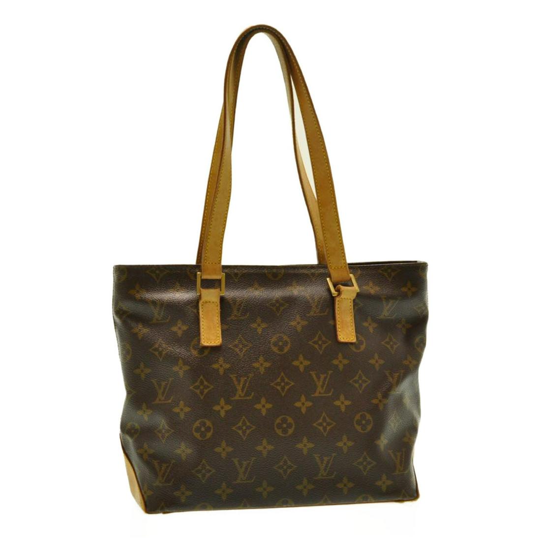 Authentic Louis Vuitton Monogram Cabas Piano Tote Bag: Brand: Louis Vuitton Style: Tote Bag Material: Monogram Canvas Color: Monogram Size (Inches): W12.6 X H9.5 X D4.7" / Shoulder Strap Length 19"(Approx) Exterior Condition: Monogram Canvas : Minor Loose
