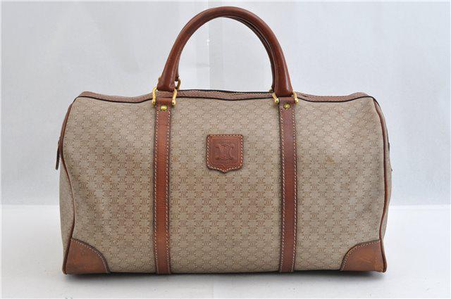 Authentic CELINE PVC/Leather Boston Bag: Brand: CELINE Material: PVC/Leather Style: Boston Bag Color: Brown Size(inch): W16.5 x H8.7 x D8.3" / Handle Drop 4.7"(Approx) Country of Origin: Italy Accessory: There is no ItemBox and DustBag.We wi