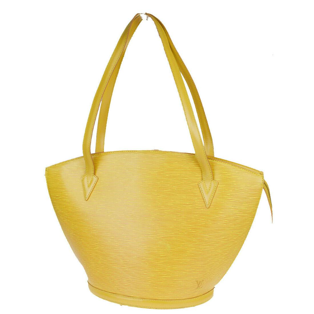 Authentic LOUIS VUITTON Saint Jacques Epi Leather: Brand: LOUIS VUITTON Material: Epi Leather Style: Shoulder Bag Color: Yellow Size(inch): W 10.2 x H 11.4 x D 6.5 "(approx.) Country of Origin: France Come with: - All Bidhaus items come with a 100% mo