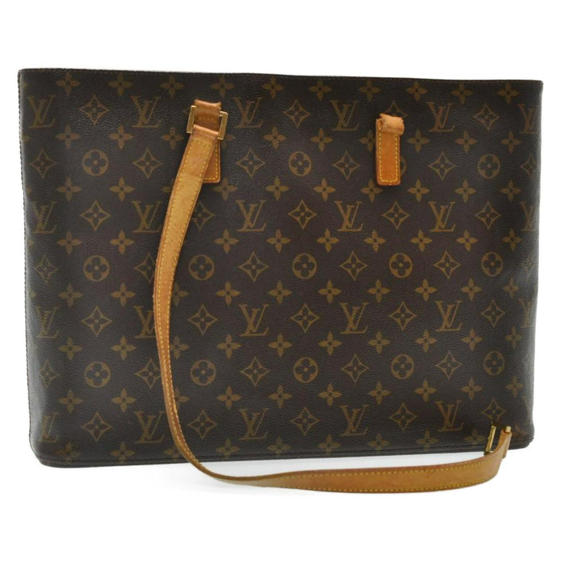 Authentic Louis Vuitton Monogram Luco Tote Bag: Brand: Louis Vuitton Style: Tote Bag Material: Monogram Canvas Color: Monogram Made In: France Size (Inches): W16.1 Ã— H11.0 Ã— D8.2"(Approx) Exterior Condition: Monogram Canvas : loose Shape, m