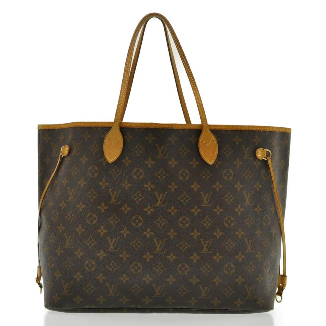 Authentic Louis Vuitton Monogram Neverfull GM Tote: Brand: Louis Vuitton Style: Tote Bag Material: Monogram Canvas Color: Monogram Made In: France Size (Inches): W15.7-22.4 X H13 X D7.5" / Handle Drop 8.3"(Approx) Exterior Condition: Monogram Canvas : 