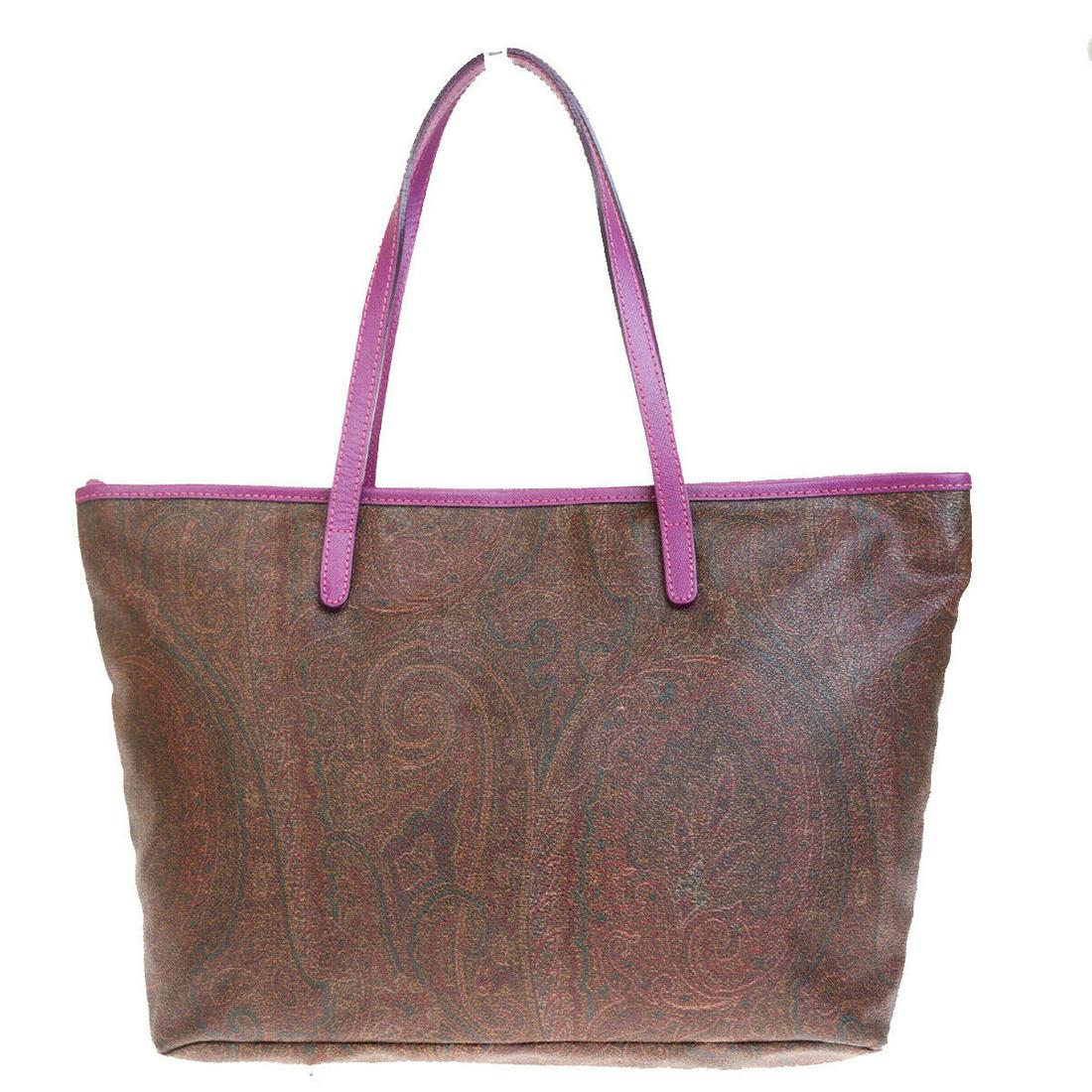 Authentic ETRO PVC Leather Shoulder Bag: Brand: ETRO Material: PVC Leather Style: Shoulder Bag Color: Bordeaux, Size(inch): W 11 x H 8.7 x D 4.7 "(approx.) Country of Origin: Italy Come with: - All Bidhaus items come with a 100% money-back a