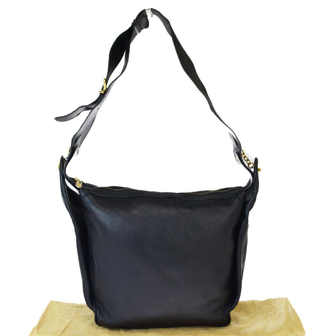 Authentic CELINE Leather Shoulder Bag: Brand: CELINE Material: Leather Style: Shoulder Bag Color: Black Size(inch): W 9.4 x H 11 x D 4.7 "(approx.) Country of Origin: Italy Come with: - All Bidhaus items come with a 100% money-back authent
