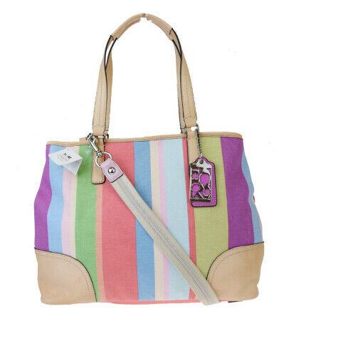 Authentic COACH Canvas, Leather, Nylon Shoulder bag: Brand: COACH Material: Canvas, Leather, Nylon Style: Shoulder bag Color: Pink Size (HxWxD): 26cm x 33cm x 13.5cm / 10.23'' x 12.99'' x 5.31'' Country of Origin: China All Bidhaus items come with a 100