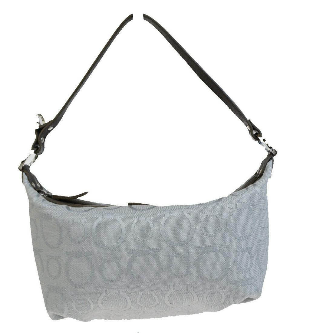 Authentic SALVATORE FERRAGAMO Leather Hand bag: Brand: SALVATORE FERRAGAMO Material: Leather Style: Hand bag Color: Brown Gray Size(inch): W 7.9 x H 5.5 x D 3.1 "(approx.) Country of Origin: Italy Come with: - All Bidhaus items come with a 100% mon